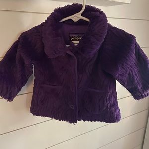 Patagonia Baby Girl 3m purple furry jacket